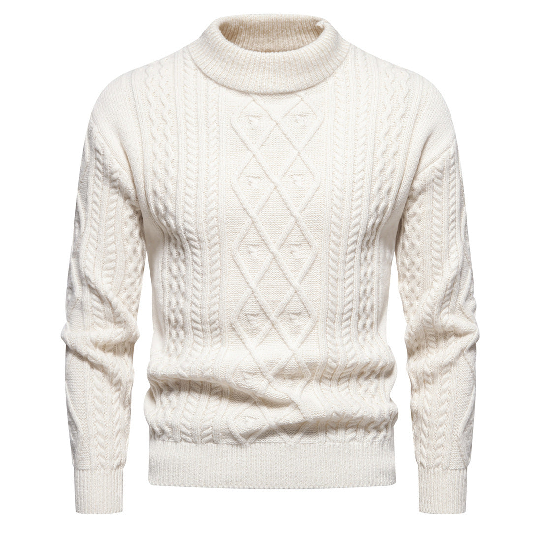 Men's Solid Color Round Neck Sweater Shirt