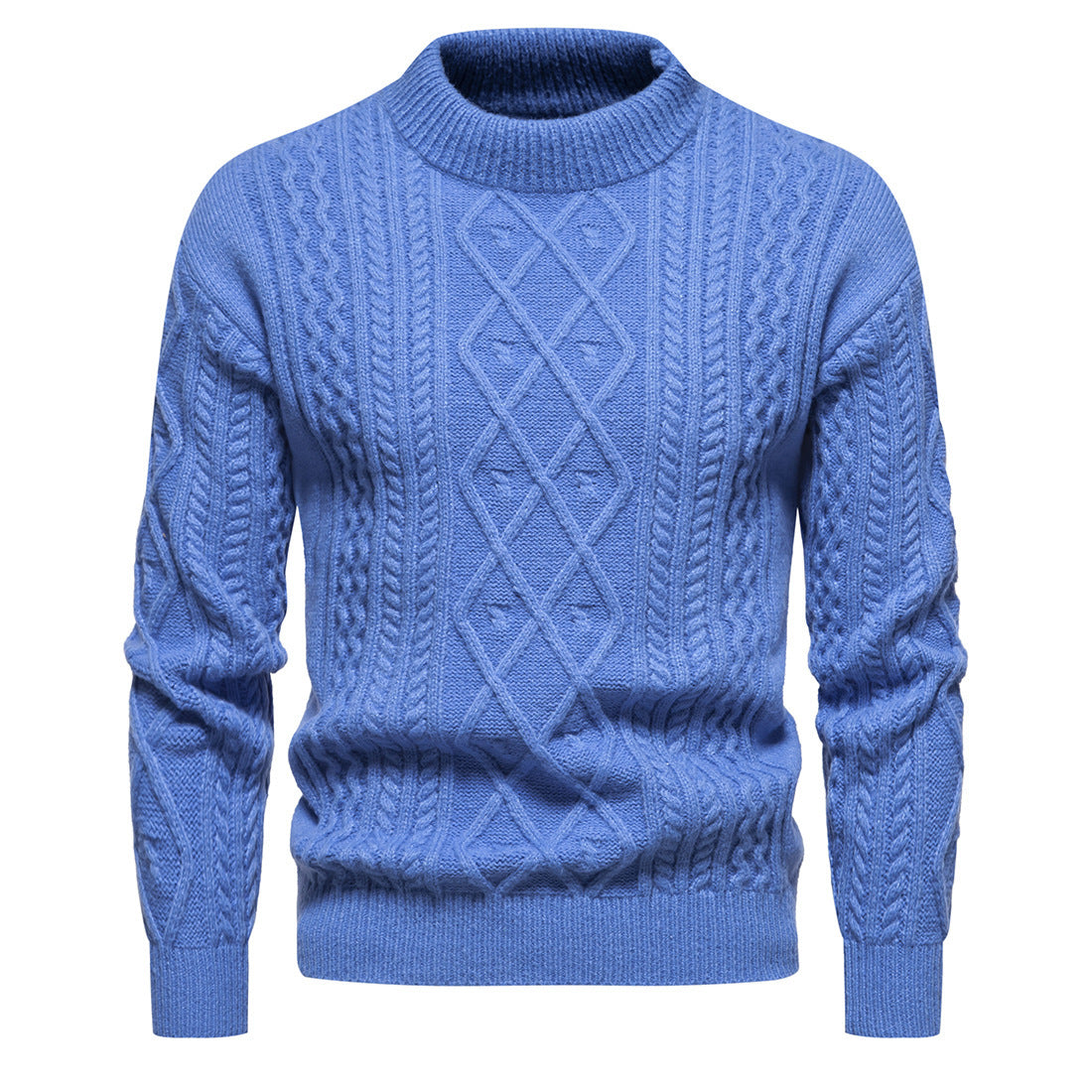 Men's Solid Color Round Neck Sweater Shirt