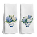 TAEDIN Chinoiserie Decor Kitchen Towels Hydrangea Decor Dish Towel 16x24 Inches Blue and White Chinese Vase Decorative Absorbent Dishcloths Tea Towels Set of 2 for Kitchen Bar Cart Decor