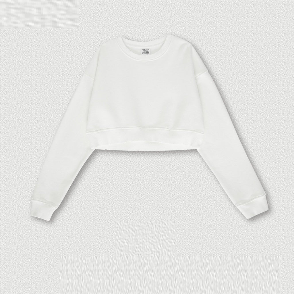 Frayed Round Neck Sweater in Washed Finish