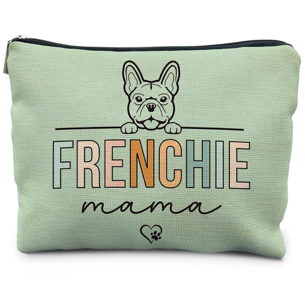 RYYCDOI French Bulldog Gifts French Bulldog Gifts for Women Frenchie Mom Gifts Gifts for French Bulldog Lovers Frenchie Bulldog Mama Makeup Bag Cosmetic Pouch(green)