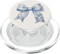 Chinoiserie white and blue Bow coquette PopSockets MagSafe PopGrip for iPhone