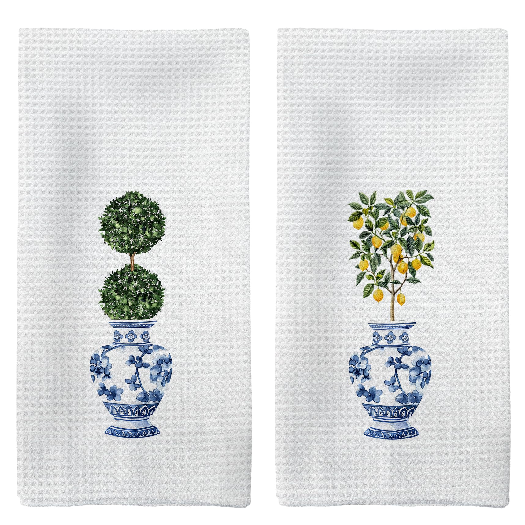 The MM Chinoiserie Kitchen Towels — Toile Topiary