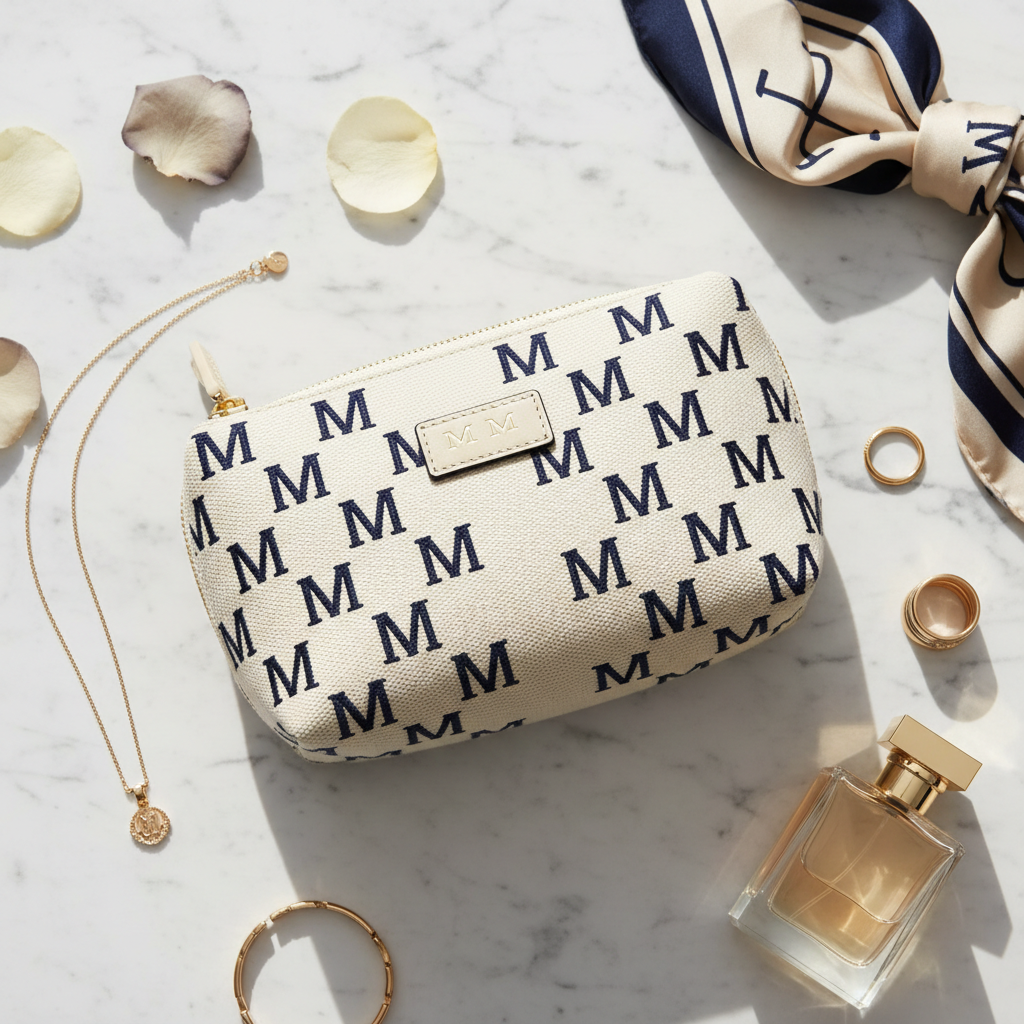 MM Monogrammed Cosmetic Bag