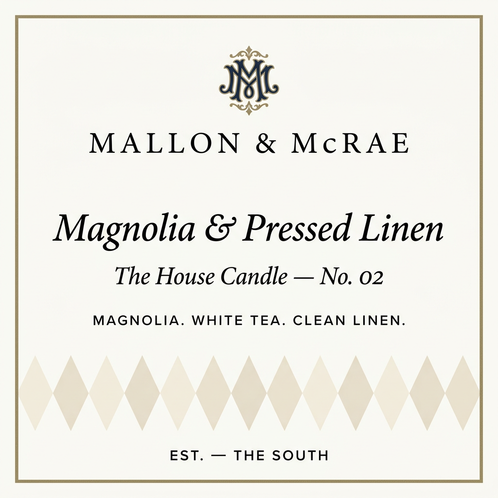 MM Candle Magnolia Linen label