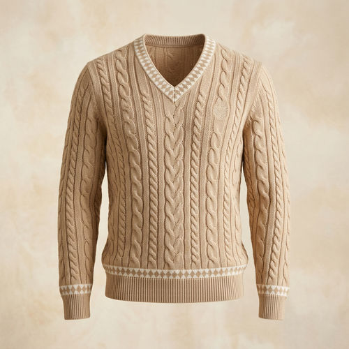 MM Cable-Knit Crest Sweater front view