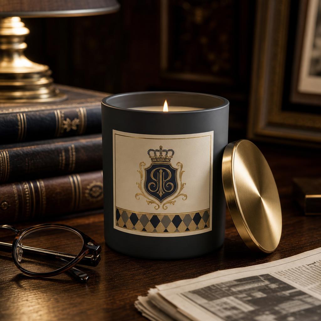 MM Signature Candle in study setting